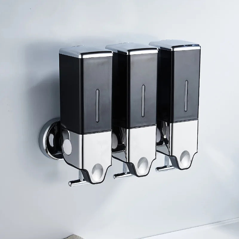 Lamgool Square Soap Dispenser Shower Gel Dispenser Wall Mount Shampoo Liquid Dispenser Household Bathroom Accessories Kitchen