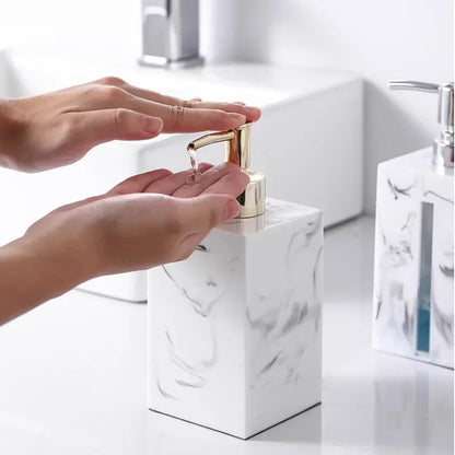 Hotel Hand Sanitizer Bottle Marbled Square Resin Soap Dispenser Travel Portable Lotion Bottle Shampoo Bottle Bathroom Accessorie