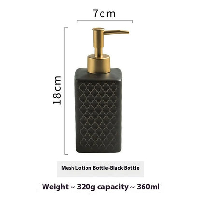 Nordic Ceramic Soap Dispenser Square Lotion Bottle Shampoo Conditioner Sub Bottle Shower Gel Bottle Bathroom Accessories