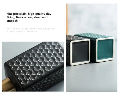Nordic Ceramic Soap Dispenser Square Lotion Bottle Shampoo Conditioner Sub Bottle Shower Gel Bottle Bathroom Accessories