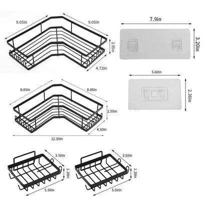 Punch-free Bathroom Triangle Shelf Drain Water Wall Hanging Multifunctional Corner Storage Rack Bathroom Accessories