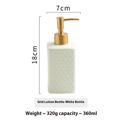 Nordic Ceramic Soap Dispenser Square Lotion Bottle Shampoo Conditioner Sub Bottle Shower Gel Bottle Bathroom Accessories