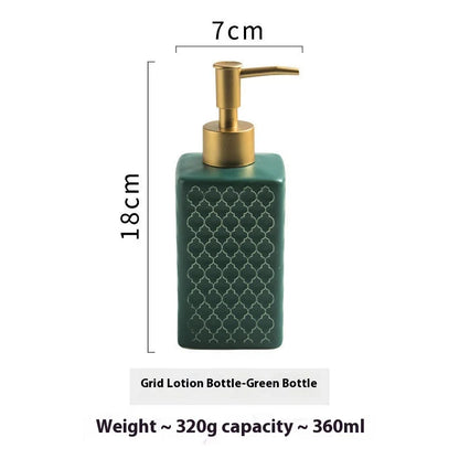 Nordic Ceramic Soap Dispenser Square Lotion Bottle Shampoo Conditioner Sub Bottle Shower Gel Bottle Bathroom Accessories