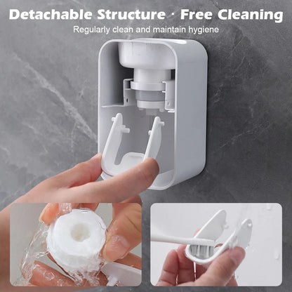 1PCS Automatic Toothpaste Dispenser Toothpaste Squeezer Home Shower Decor is Wall Mounted Bathroom Accessories Organizer Gray