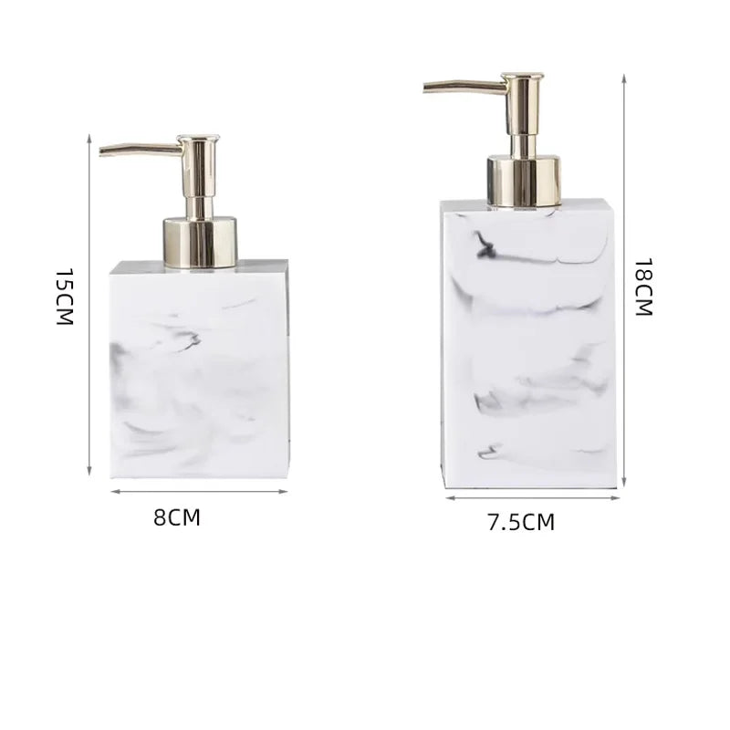 Hotel Hand Sanitizer Bottle Marbled Square Resin Soap Dispenser Travel Portable Lotion Bottle Shampoo Bottle Bathroom Accessorie