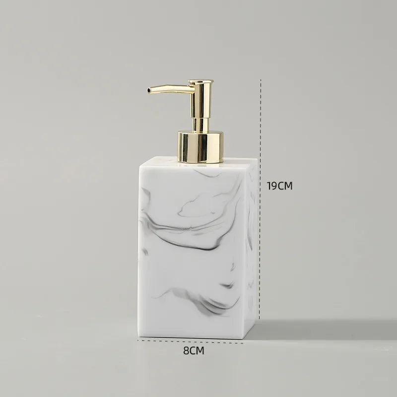 Hotel Hand Sanitizer Bottle Marbled Square Resin Soap Dispenser Travel Portable Lotion Bottle Shampoo Bottle Bathroom Accessorie