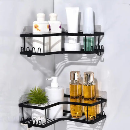Punch-free Bathroom Triangle Shelf Drain Water Wall Hanging Multifunctional Corner Storage Rack Bathroom Accessories